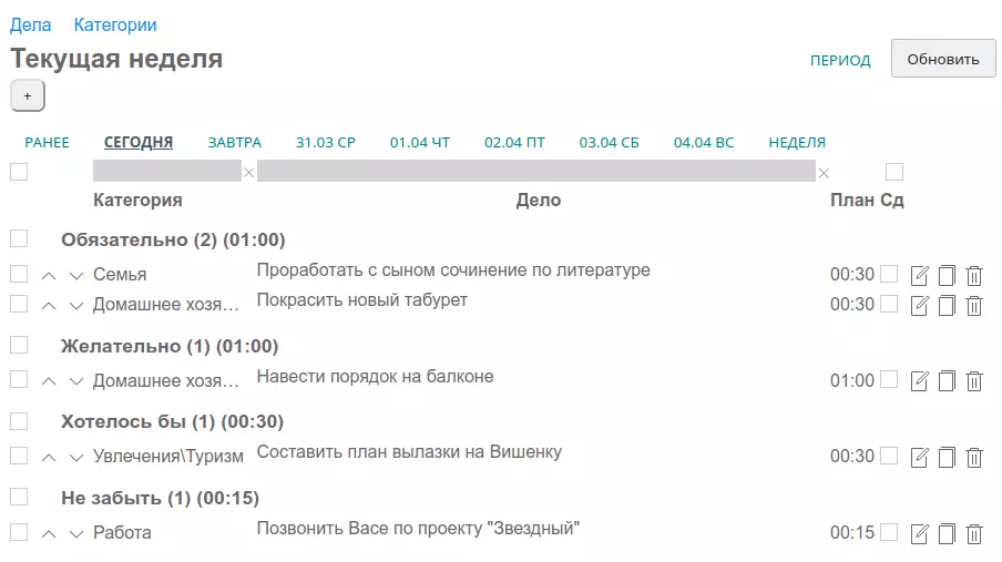 planiruem dela v oblake todoslist